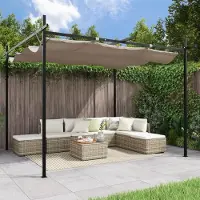 vidaXL "im Angebot" Pergola mit Schiebedach Taupe 295x292x230 cm - Pavillons & Partyzelte CC16564