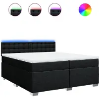 Syfax Boxspringbett mit Matratze Schwarz 200x200 cm Stoff
