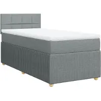 Syfax Boxspringbett mit Matratze Hellgrau 90x200 cm Stoff
