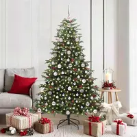 vidaXL "Schlussverkauf" Künstlicher Weihnachtsbaum - Tannenbaum - Kunstbaum moderne - mit 300 LEDs mit Ständer Grün 180 cm C12925