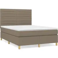 Syfax Boxspringbett mit Matratze Taupe 140x200 cm Stoff