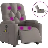 Syfax Massagesessel Elektrisch Taupe Stoff