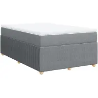 Syfax Boxspringbett mit Matratze Hellgrau 120x200 cm Stoff