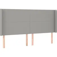 Syfax Kopfteil mit Ohren Hellgrau 163x16x118/128 cm Stoff