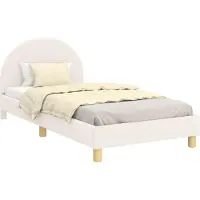 Syfax Kinderbettgestell mit Kopfteil Creme 90 x 200 cm Schafstoff
