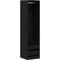 Syfax Kleiderschrank mit Regal Schwarz Eichen-Optik 50 x 50 x 200 cm