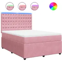 Syfax Boxspringbett mit Matratze Rosa 140x190 cm Samt