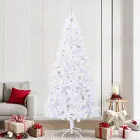 vidaXL Best Möbel Künstlicher Weihnachtsbaum Weiß 240 cm PVC und Stahl - Künstliche Weihnachtsbäume CC739783