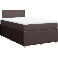 Syfax Boxspringbett mit Matratze Dunkelbraun 120x190 cm Stoff