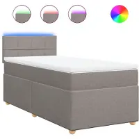 Syfax Boxspringbett mit Matratze Taupe 90x200 cm Stoff