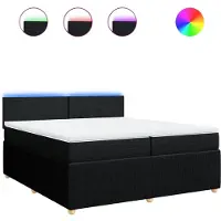 Syfax Boxspringbett mit Matratze Schwarz 200x200 cm Stoff