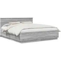 Syfax Bettrahmen Graues Sonoma 200 x 200 cm Holzwerkstoff