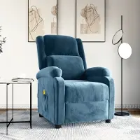 vidaXL Cloris DesignMöbel Massagesessel Blau Samt - Massagesessel DE239698