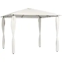 The Living Store Pavillon mit Pfostenabdeckungen 3x3x2,6 m Creme 160 g/m²