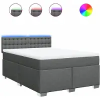 Syfax Boxspringbett mit Matratze Dunkelgrau 140x200 cm Stoff