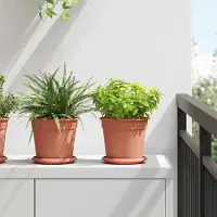 Prolenta Maison Exclusive - Blumentöpfe 24 pcs Ziegelrot Ø 17 x 14 cm Kunststoff