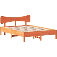 Syfax Massivholzbett ohne Matratze Wachsbraun 140x200 cm Kiefernholz