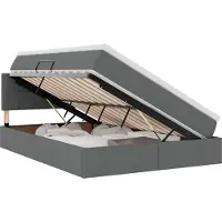 vidaXL Aufbewahrungsbett mit Matratze Dunkelgrau 140 x 190 cm Samt