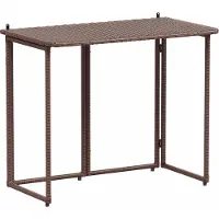 Syfax Gartentisch Klappbar Braun 90x51x75 cm Poly Rattan