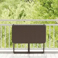 vidaXL Möbel Gartentische - Braun - CLORIS Gartentisch Klappbar Braun 90x51x75 cm Poly Rattan,6.8 Kg - 752704