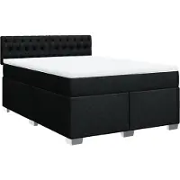 Syfax Boxspringbett mit Matratze Schwarz 160x200 cm Stoff
