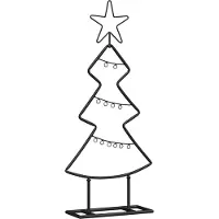Syfax Metall Weihnachtsbaum mit Ständer Schwarz 60 cm Stahl
