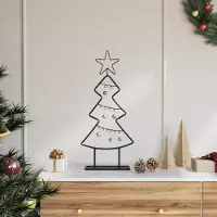 Prolenta Maison Exclusive - Metall Weihnachtsbaum mit Ständer Schwarz 60 cm Stahl