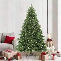 vidaXL Möbel Künstlicher Weihnachtsbaum mit 300 LEDs Grün 210 cm PE und PVC - 9458805