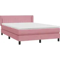 Syfax Boxspringbett mit Matratze Rosa 140x220 cm Samt