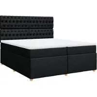 Syfax Boxspringbett mit Matratze Schwarz 200x200 cm Stoff