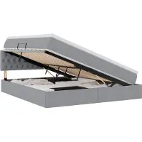 Syfax Aufbewahrungsbett mit Matratze Hellgrau 180 x 200 cm