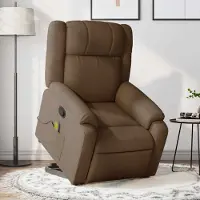 Prolenta Maison Exclusive - Massagesessel mit Aufstehhilfe Braun Stoff