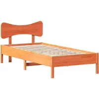 Syfax Massivholzbett ohne Matratze Wachsbraun 90x190 cm Kiefernholz