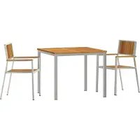 Syfax Outdoortisch-Set 3 pcs Massives Akazienholz und Edelstahl