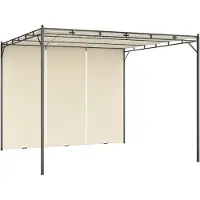 Syfax Gartenpavillon mit Seitenvorhang 3x3x2,25 m Creme