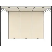 Syfax Gartenpavillon mit Seitenvorhang 3x3x2,25 m Creme