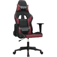Syfax Gaming-Stuhl mit Massagefunktion Schwarz und Weinrot Kunstleder
