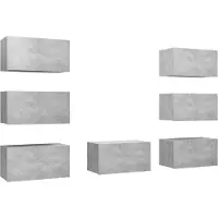 vidaXL TV-Schränke 7 Stk. Betongrau 30,5x30x60 cm Holzwerkstoff