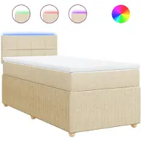 Syfax Boxspringbett mit Matratze Creme 90x190 cm Stoff