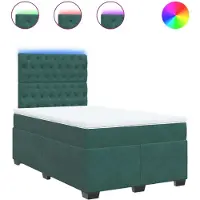 Syfax Boxspringbett mit Matratze Dunkelgrün 120x190 cm Samt