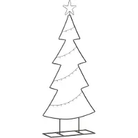 Syfax Metall Weihnachtsbaum mit Ständer Schwarz 125 cm Stahl