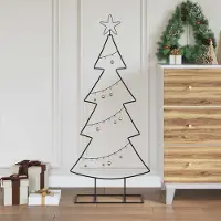 vidaXL "Schlussverkauf" Metall Weihnachtsbaum(1 pc) - Kunstbaum/Tannenbaum - mit Ständer Schwarz 125 cm Stahl C8192