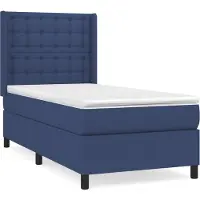 Syfax Boxspringbett mit Matratze Blau 90x200 cm Stoff