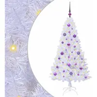 Syfax Künstlicher Weihnachtsbaum Weiß 150 cm PVC und Stahl