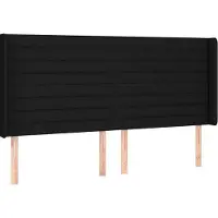Syfax Kopfteil mit Ohren Schwarz 163x16x118/128 cm Stoff