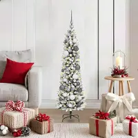 vidaXL Eleganten-Stil KünstlicherWeihnachtsbaum mit Ständer Weiß 120 cm PVC,Künstliche Weihnachtsbäume DE376918