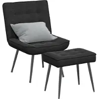 vidaXL "2026 Promotion" Relaxsessel mit Hocker - Fernsehsesel - Schwarz Samt - Couchsessel CC24093