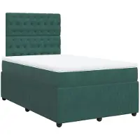 Syfax Boxspringbett mit Matratze Dunkelgrün 120x200 cm Samt