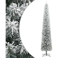 Syfax Weihnachtsbaum Schlank mit Ständer Beschneit 270 cm PVC