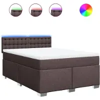 Syfax Boxspringbett mit Matratze Dunkelbraun 140x200 cm Stoff